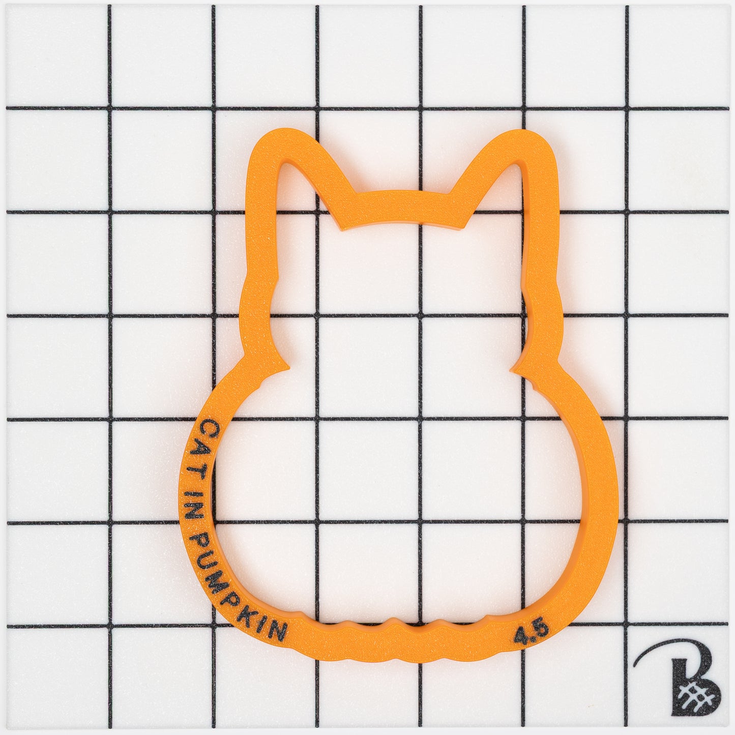 Black Cat (pointed ears) in Pumpkin Cookie Cutter