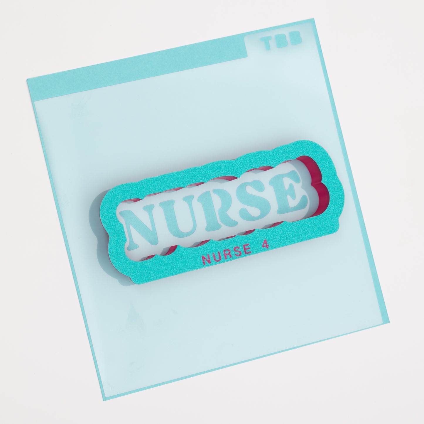 Nurse Text Cookie Cutter (optional stencil) (recommend sizing up)