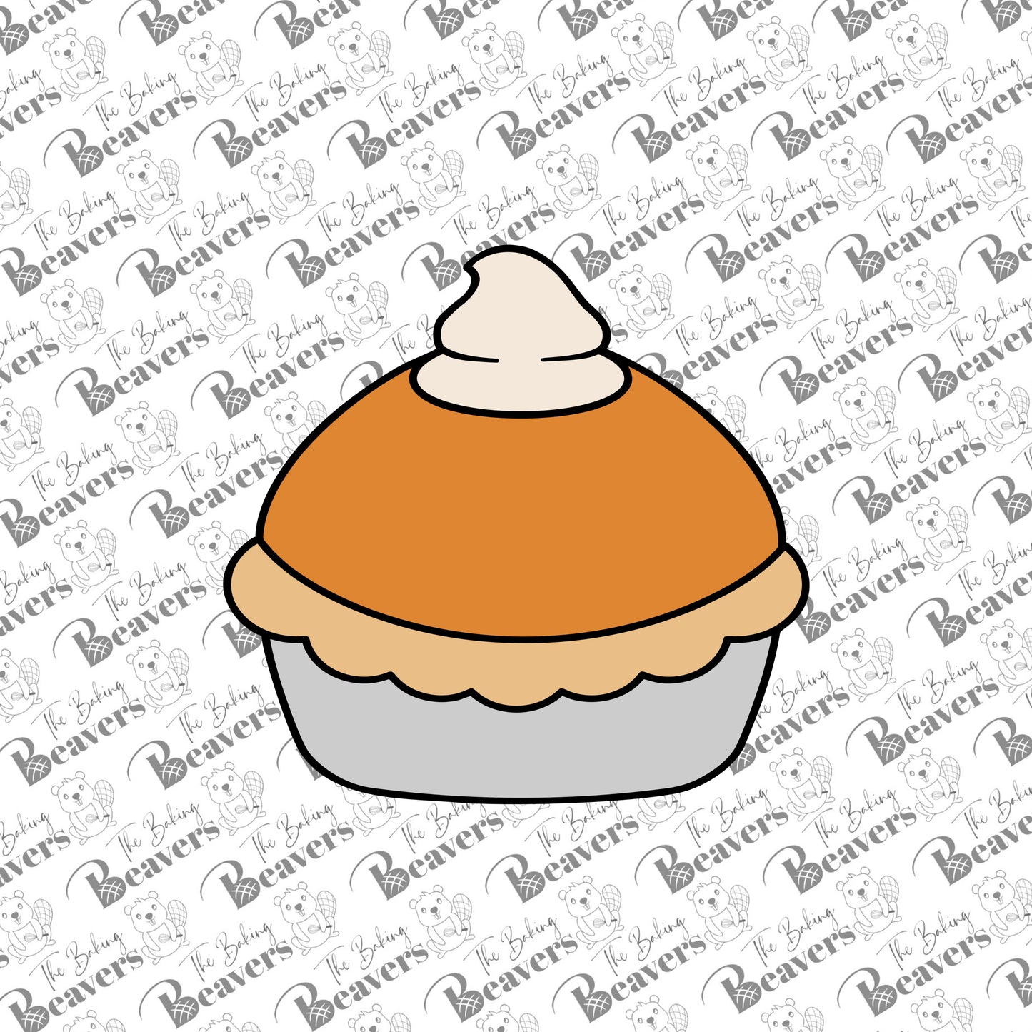 Pie with Whipped Cream (chunky version) Cookie Cutter | Holiday Pie Cookie Cutter