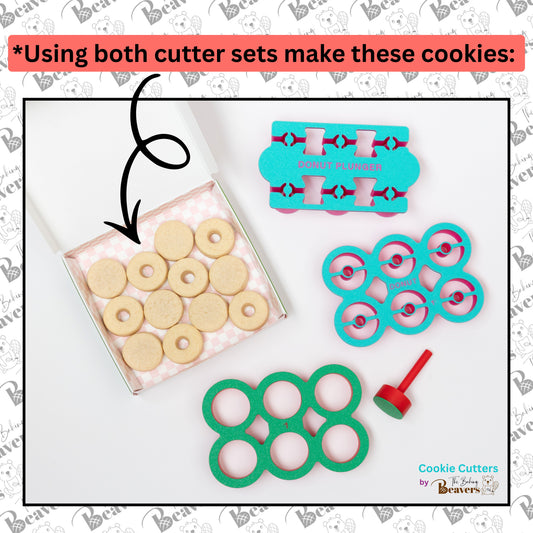 1" Donut Multi-Cutter / Elf Donuts / North Pole Donut Shop Micro Cookie Cutters + Plunger / Dough Popper