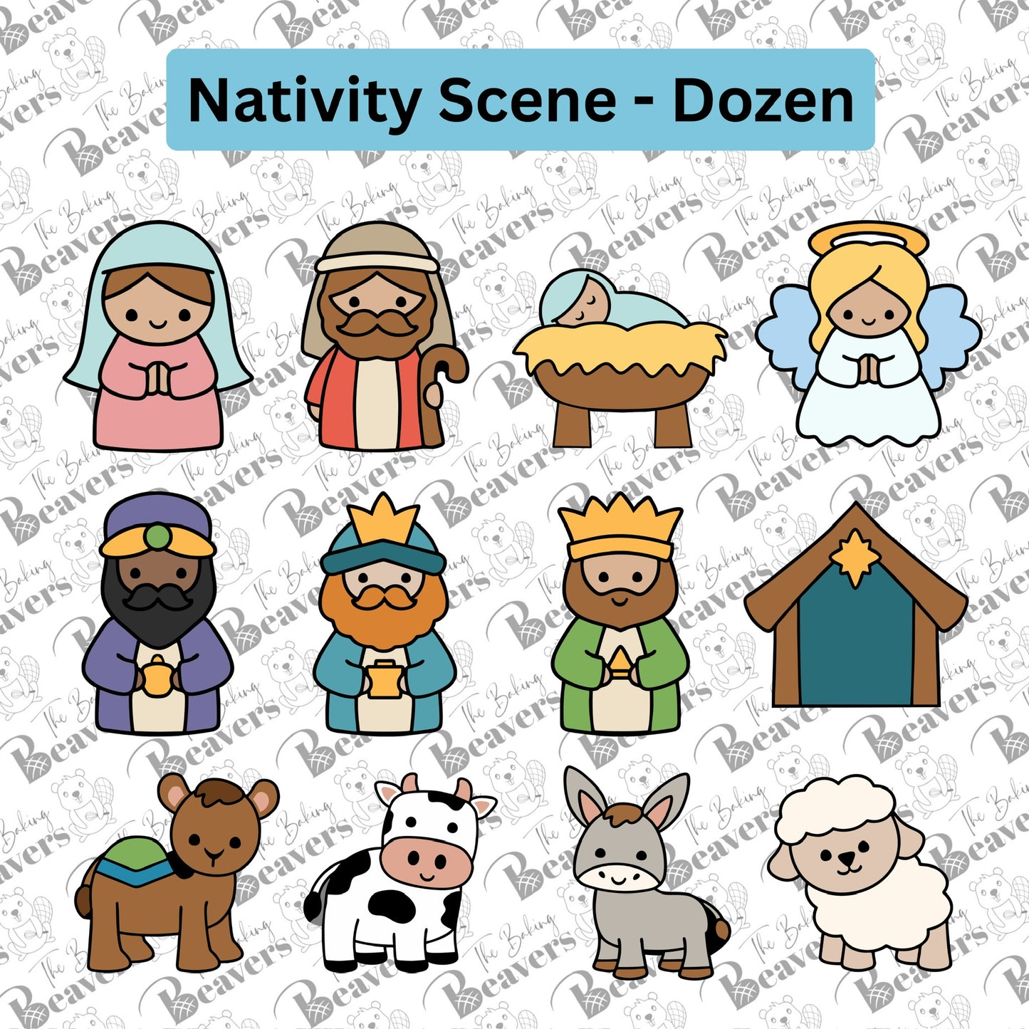 Nativity Scene DOZEN Cookie Cutters (Set of 12)