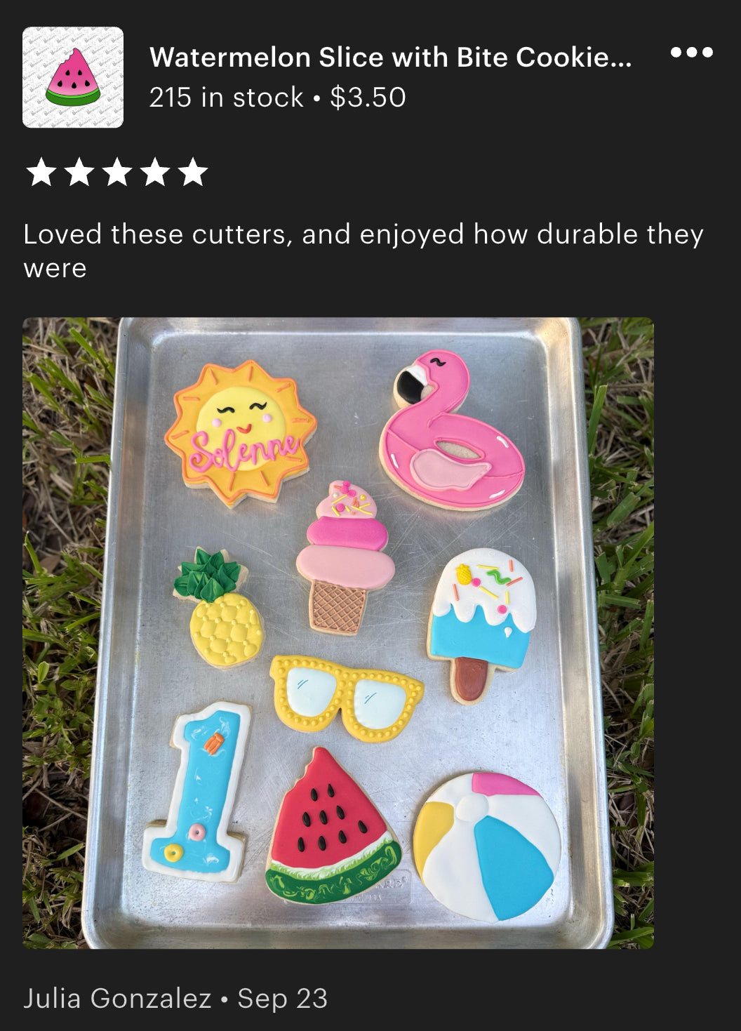 Watermelon Slice with Bite Cookie Cutter