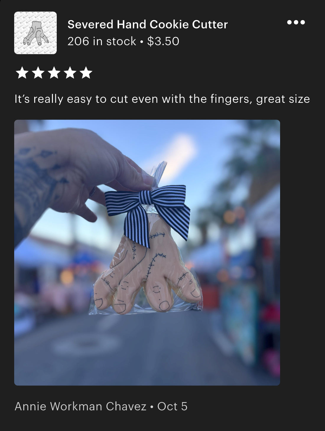 Severed Hand Cookie Cutter