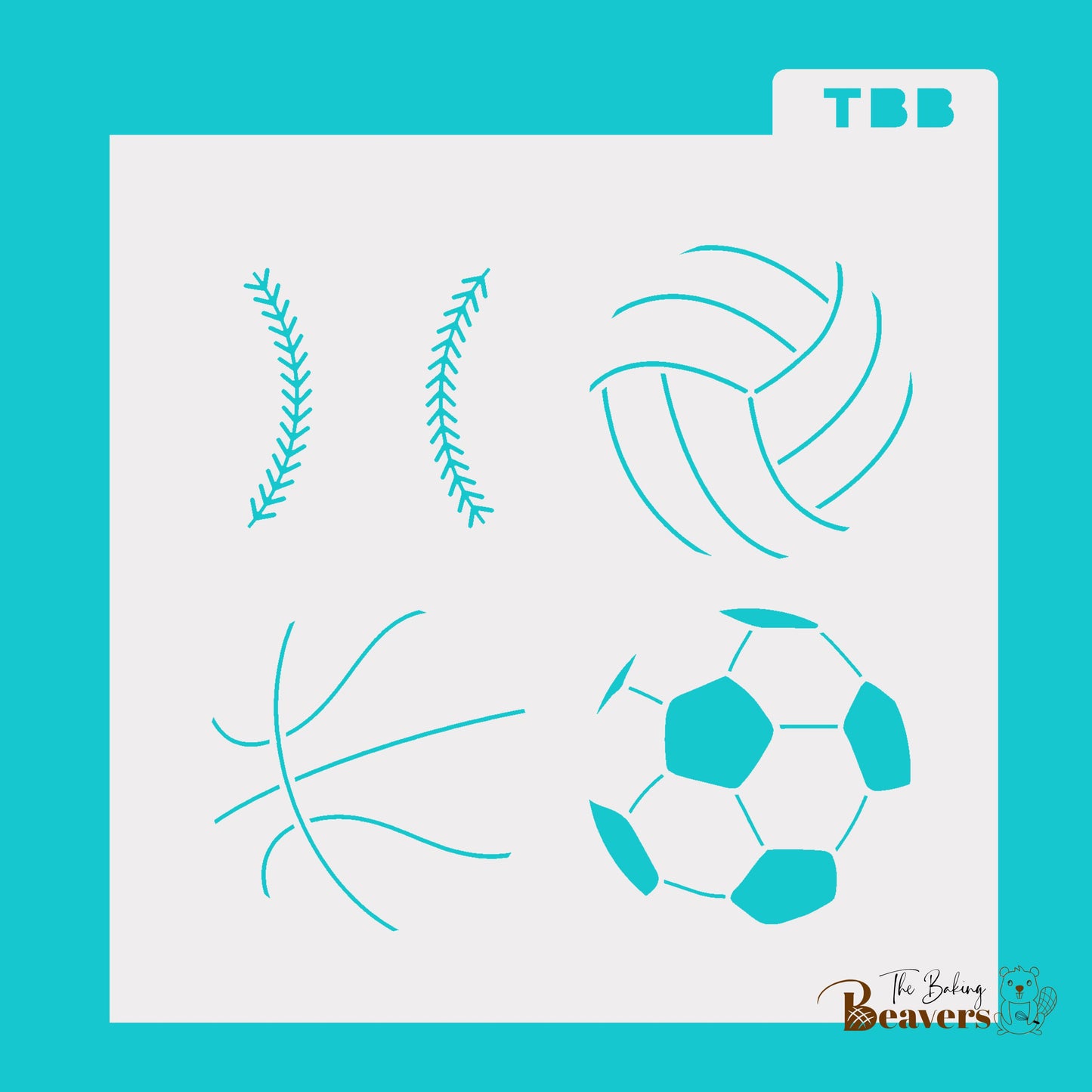 Sports Ball Lines - 2" mini - Mylar Stencil