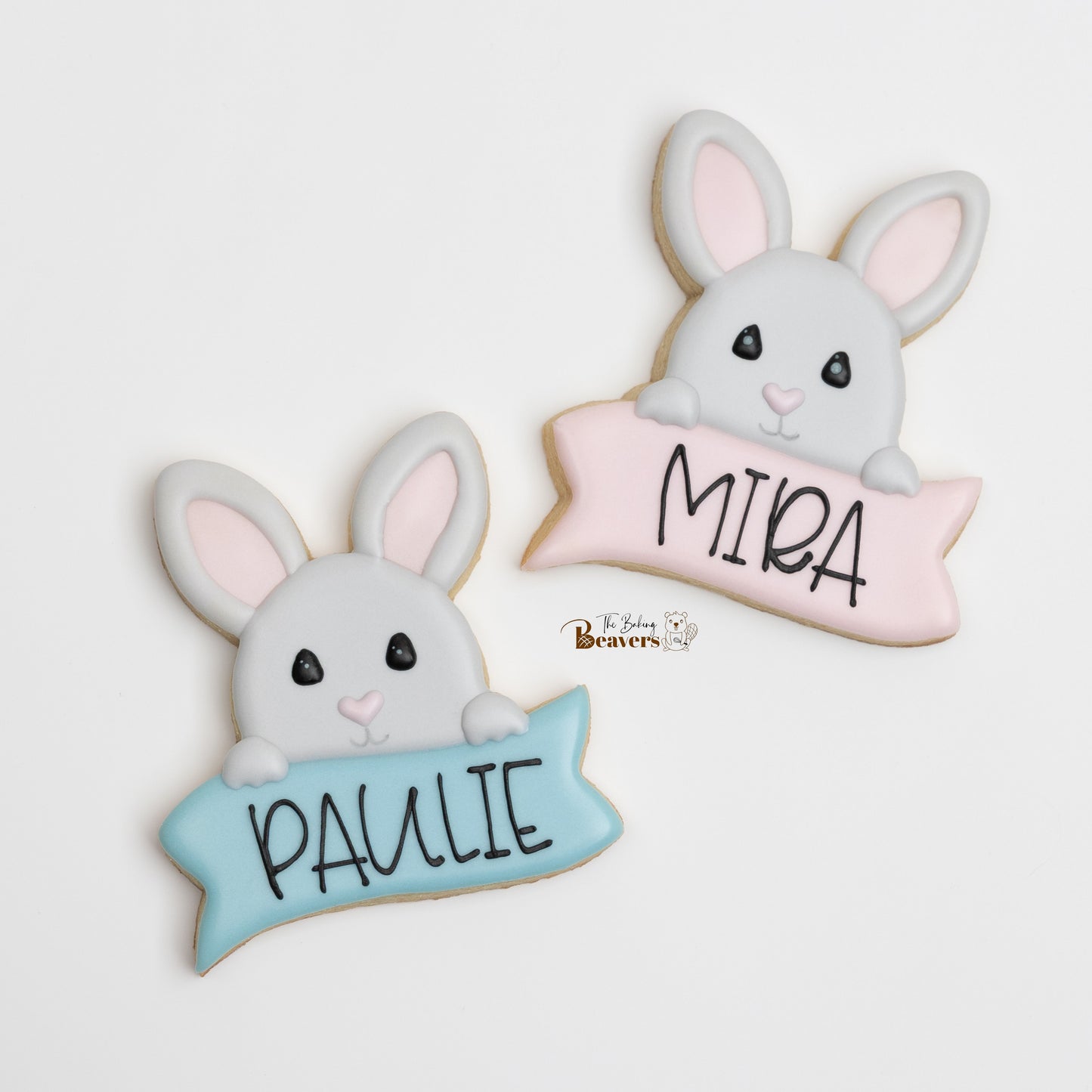 Easter Bunny with Personalized Banner Cookie Cutter