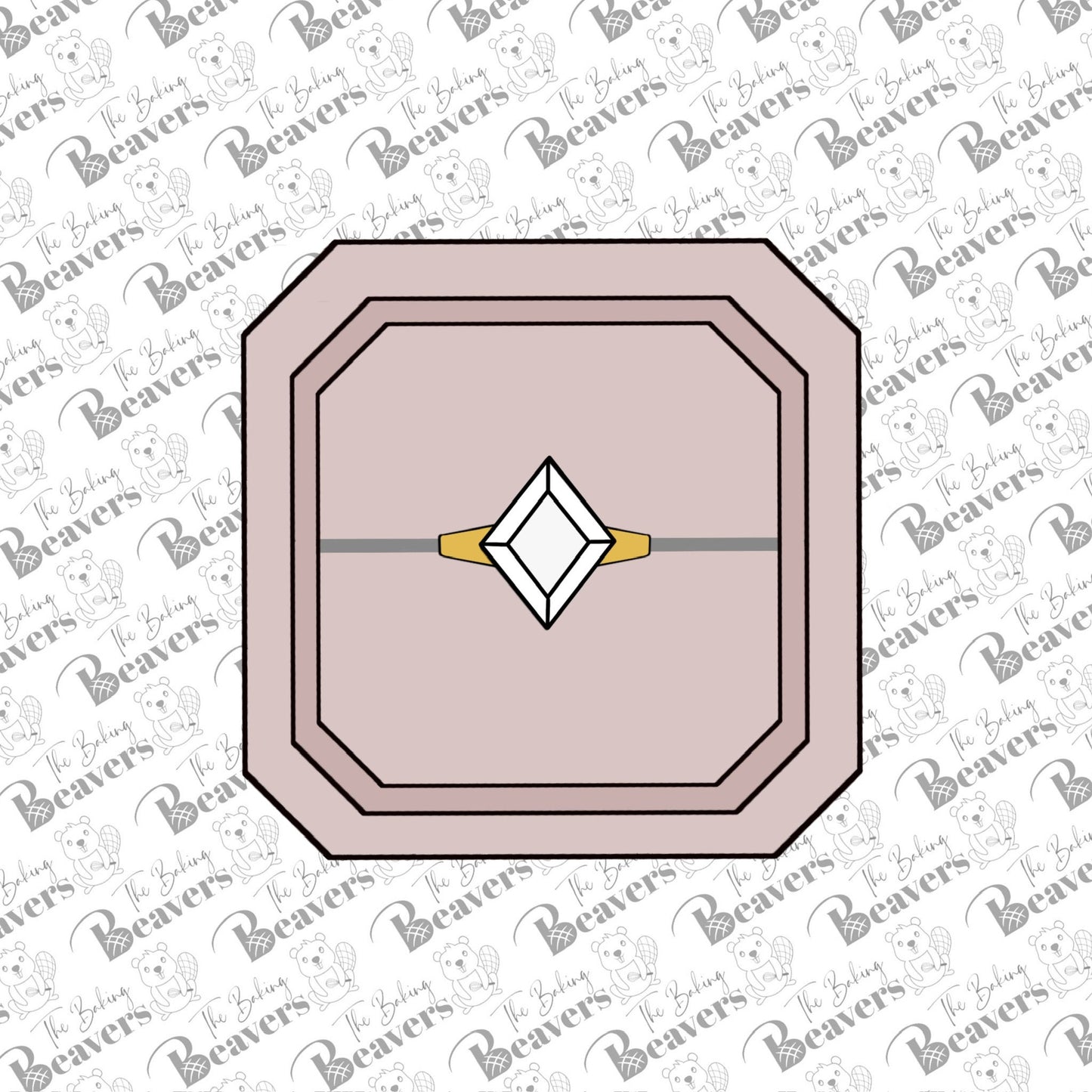 Engagement Ring Box | Square with Cut Corners Cookie Cutter (recommend sizing down)