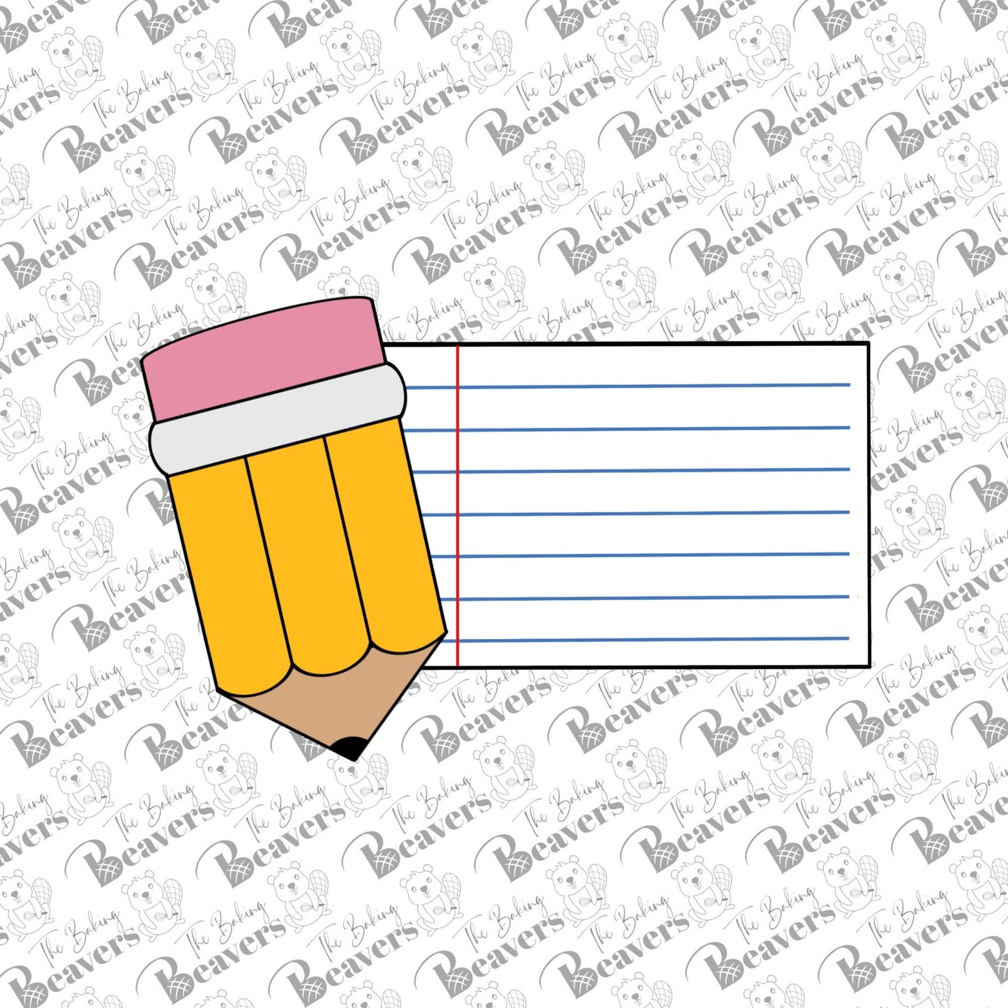 Pencil + Note (optional 2 part notebook line stencil) (recommend sizing up)