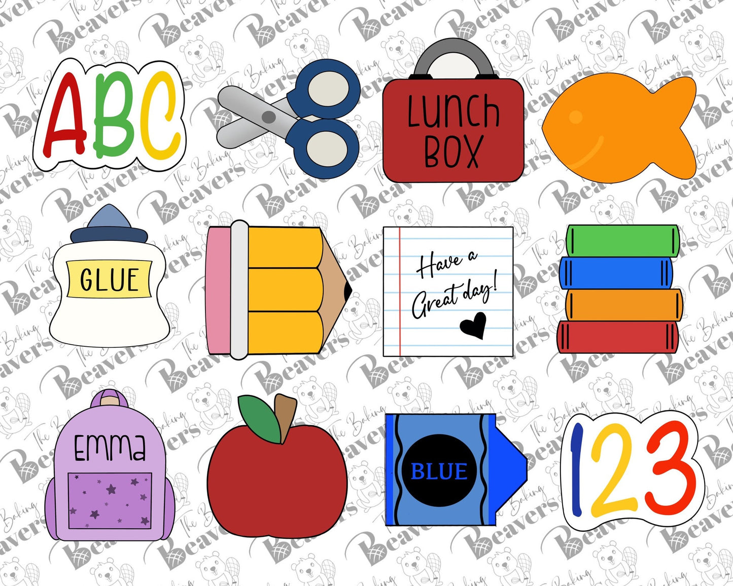Back to School Dozen Cookie Cutter Set