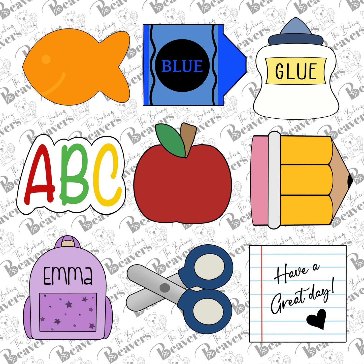 Back to School Cookie Cutter Set of 9 Minis
