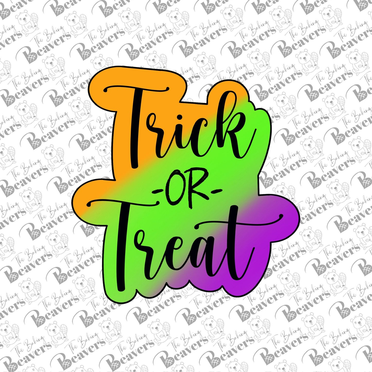 Trick or Treat Text Cookie Cutter (With or Without Stencil)