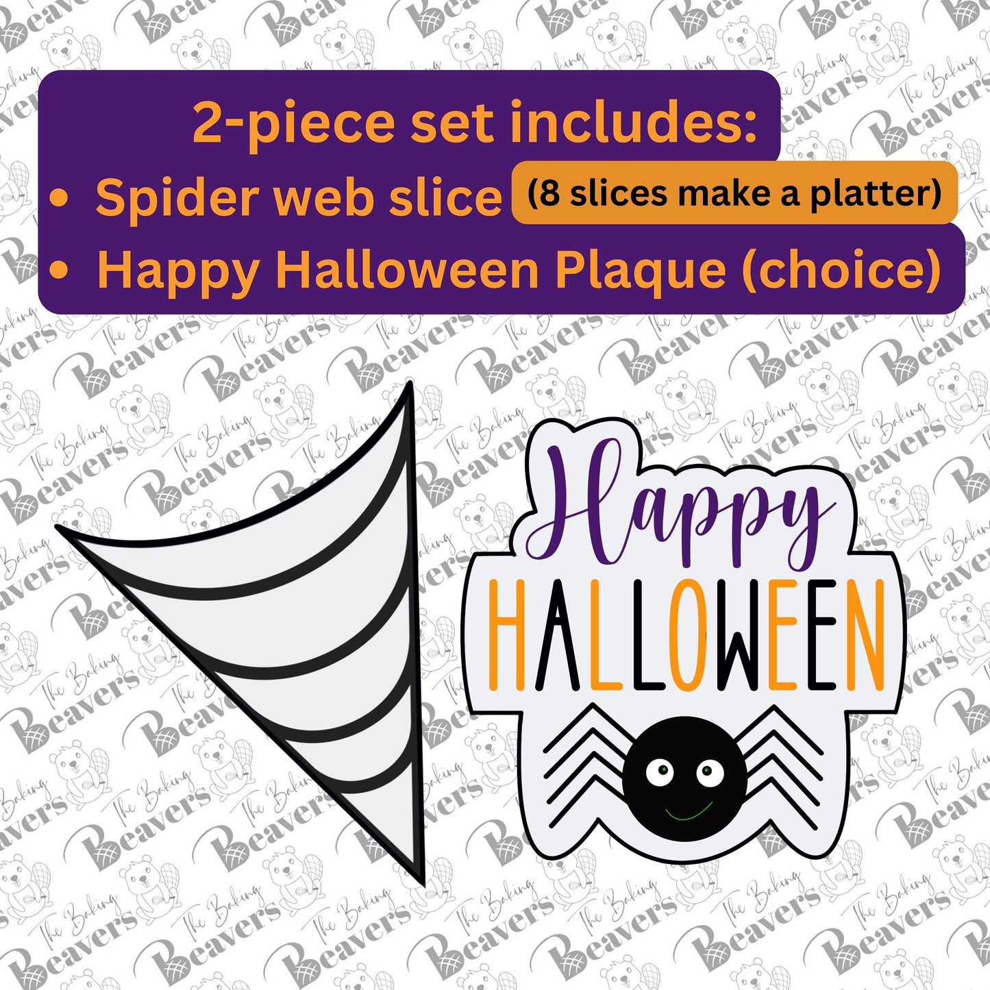 Cookie Platter Spider Web & Plaque Set (A) (Comes with 2 Cookie Cutters)