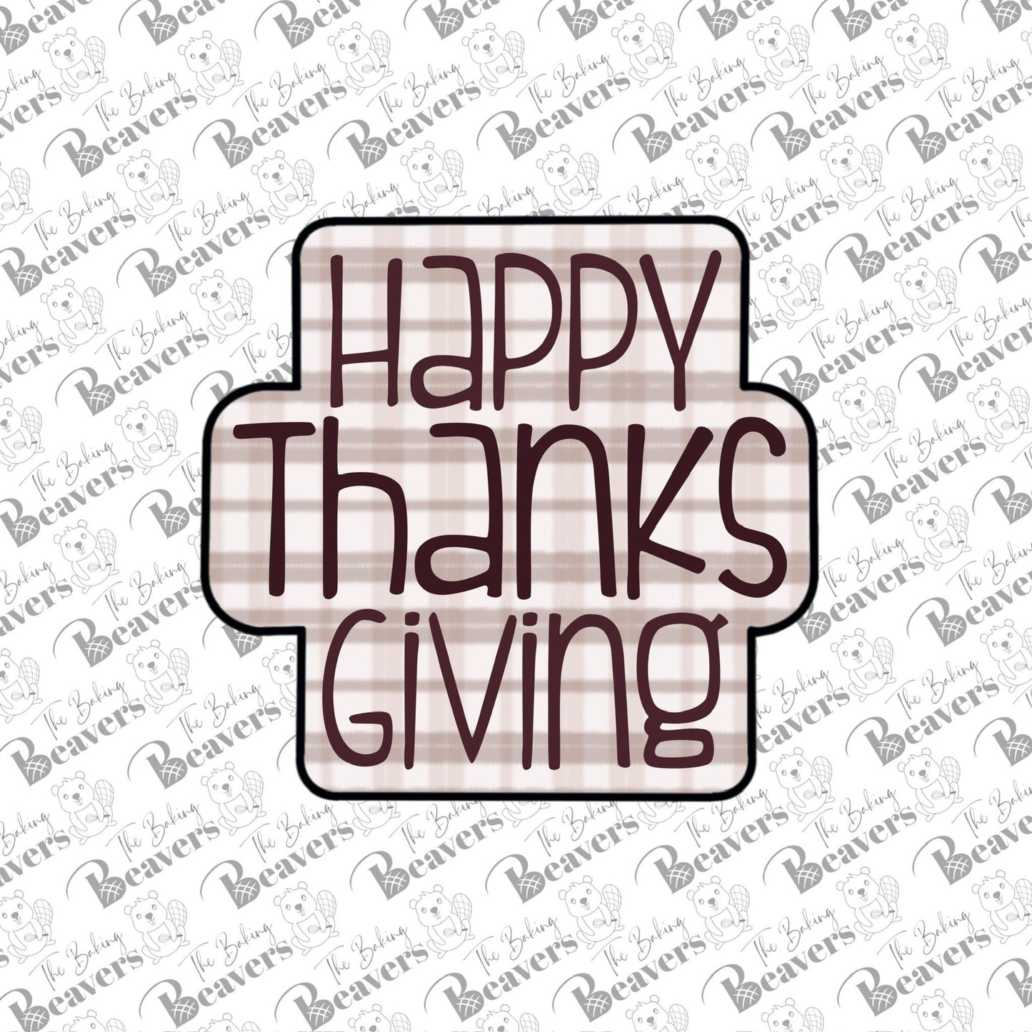 Happy Thanksgiving Text Cookie Cutter (optional Stencil)