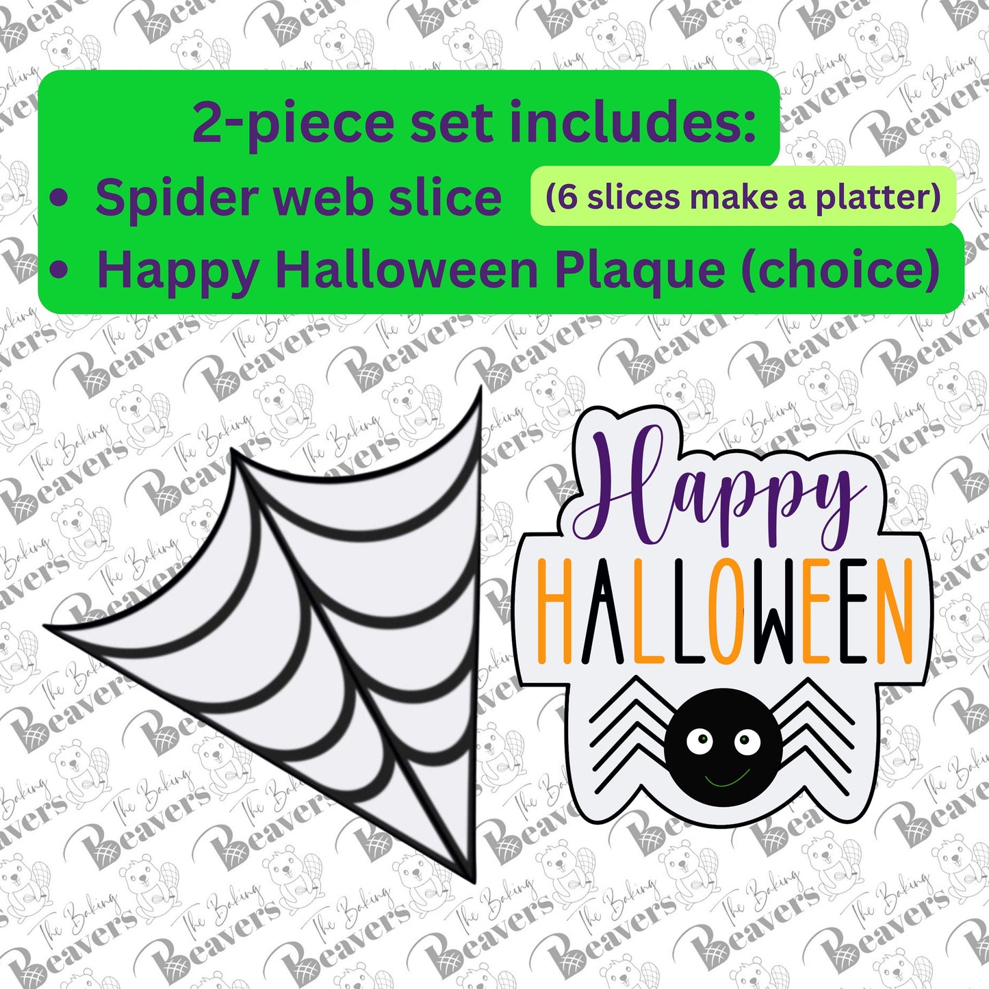 Cookie Platter Spider Web & Plaque Set (B) (Comes with 2 Cookie Cutters)