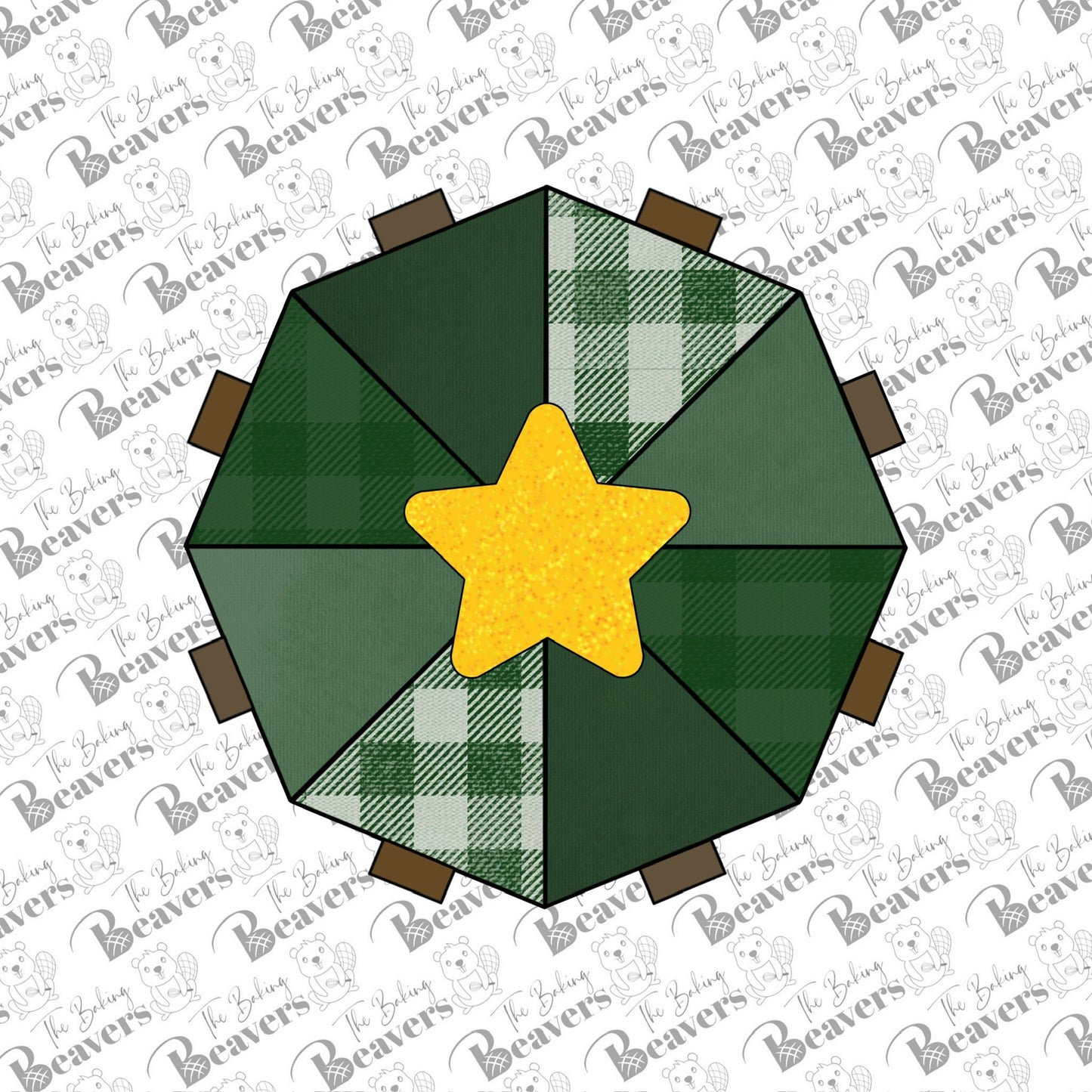 8 'Slice' Christmas Tree & Star Cookie Platter Set (Comes with 2 Cutters)