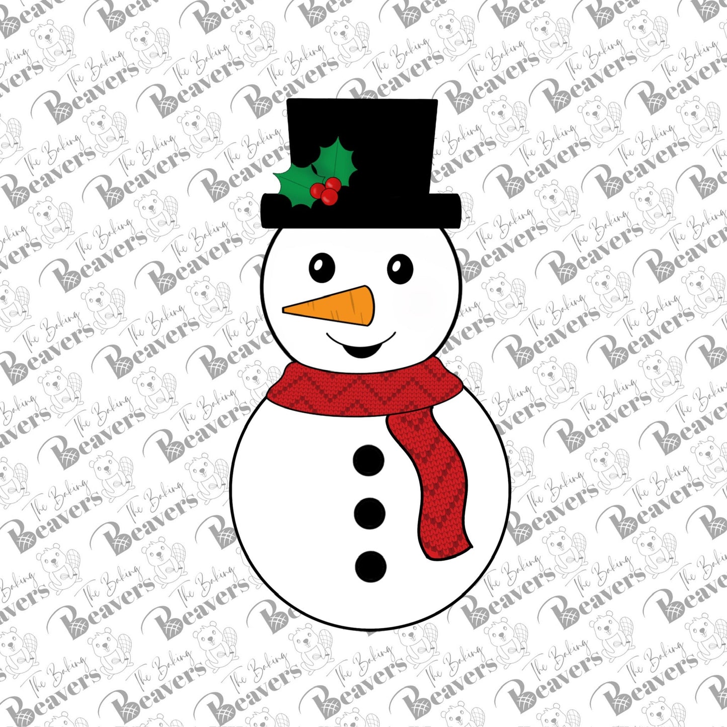 Snowman with Top Hat Cookie Cutter (recommend sizing up)