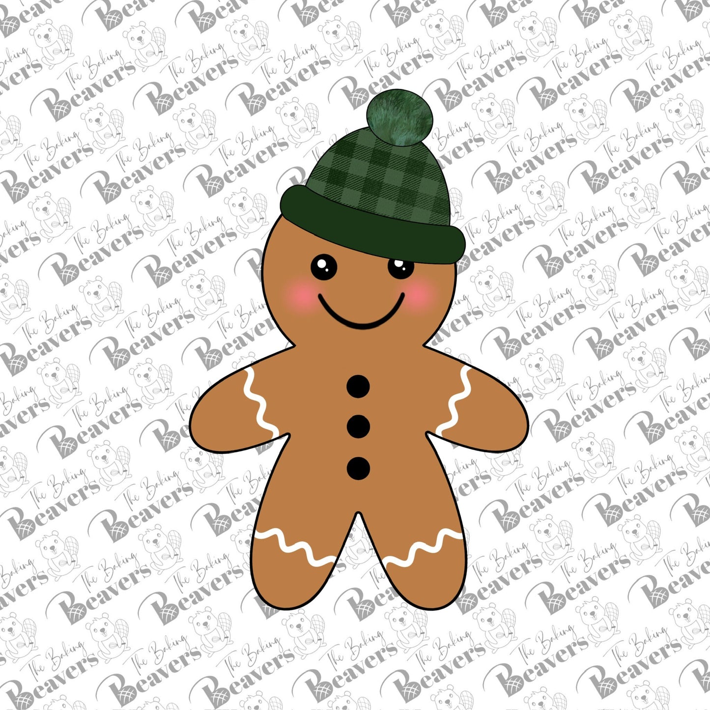 Gingerbread Man with Winter Hat Cookie Cutter (recommend sizing up)