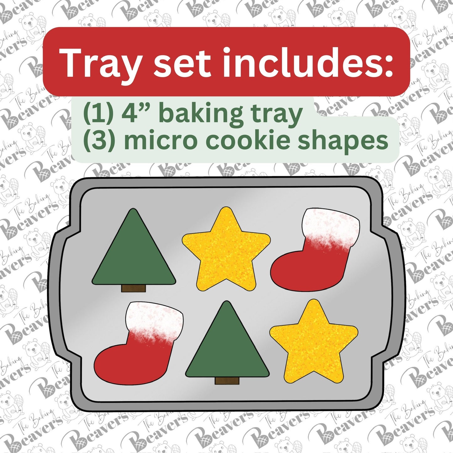 Elf/Doll sized baking tray of Cookies (Micro-Cookie Cutters + Tray cutter)