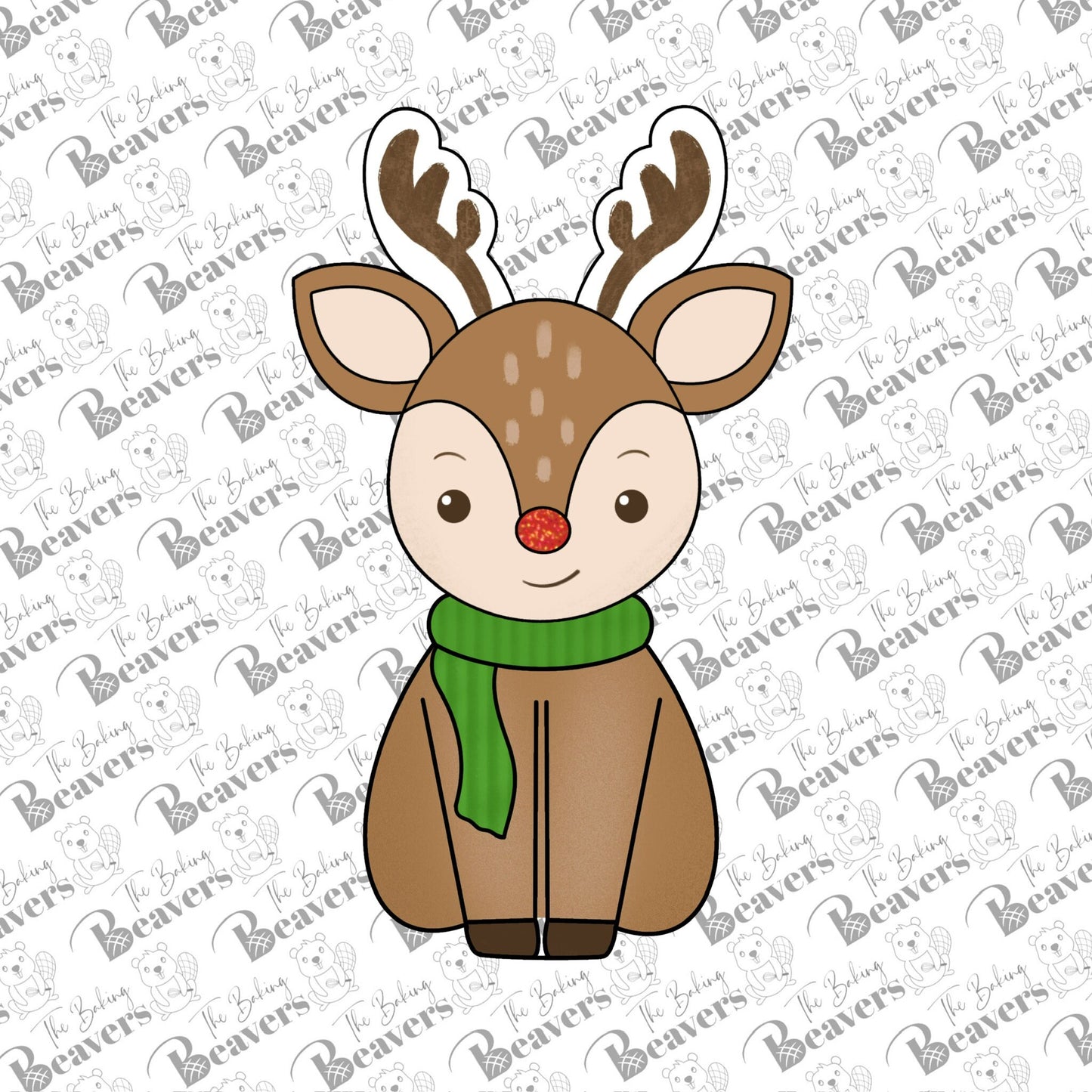 Reindeer (sitting- front view) Cookie Cutter