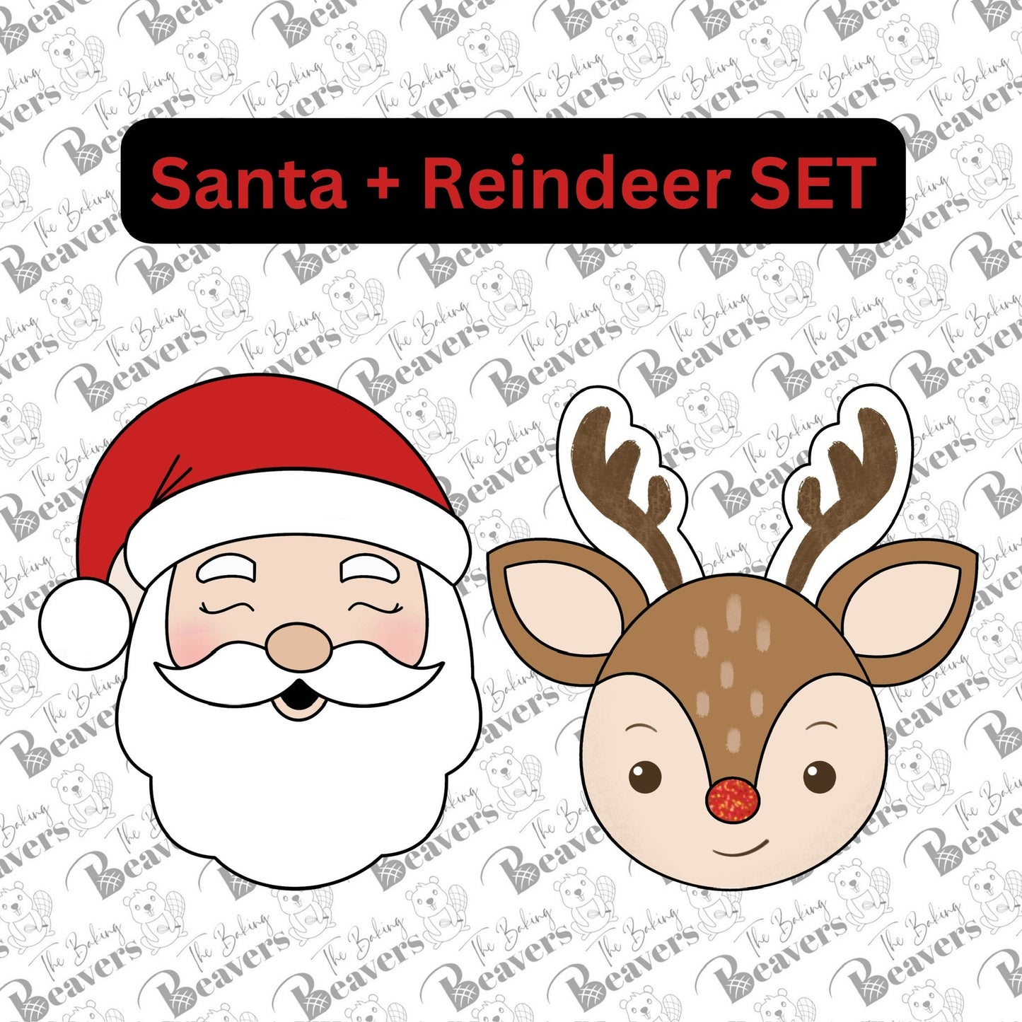 Santa & Rudolph Face (Set of 2) Cookie Cutter