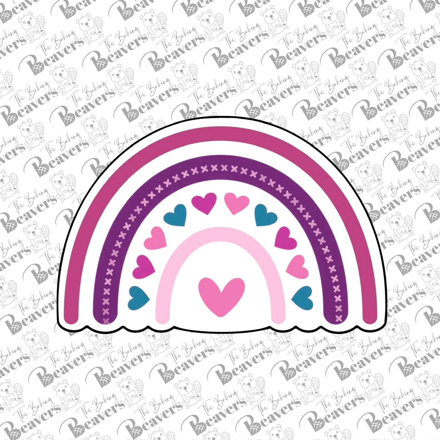 Rainbow Arch with Hearts Cookie Cutter