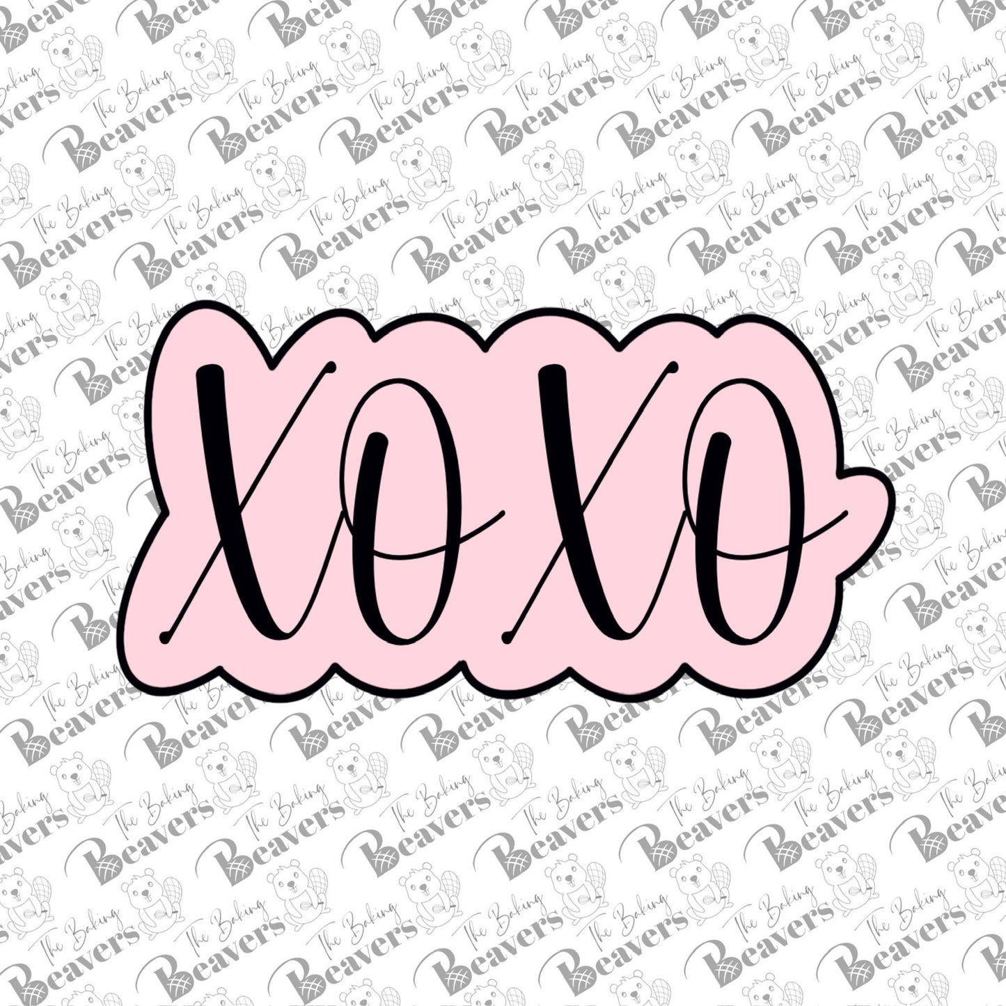 XOXO Cookie Cutter (optional Stencil) (recommend sizing up)