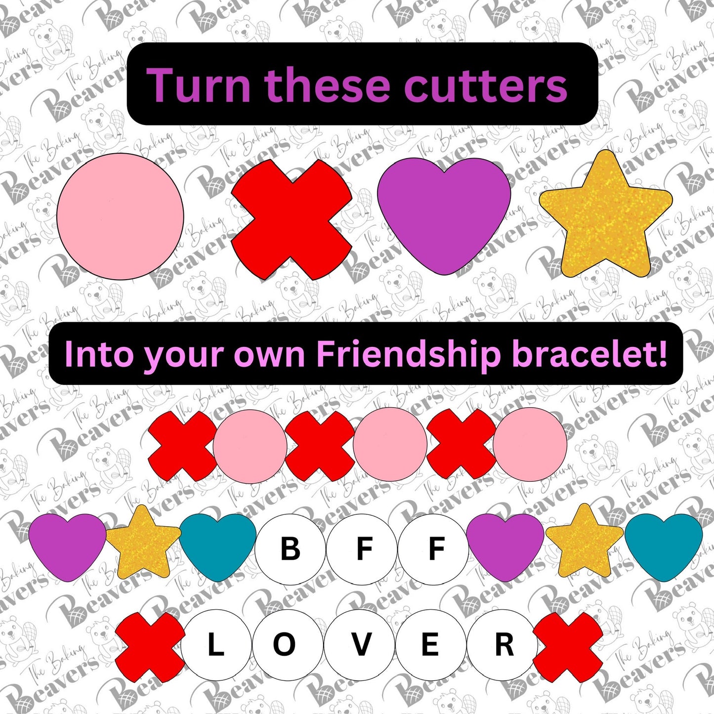 Friendship Bracelet Beads - Set of 4 Cookie Cutters