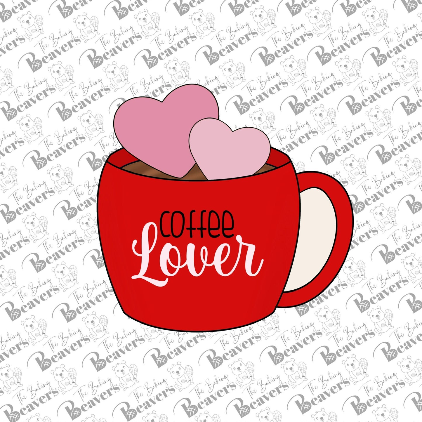 Valentine's Mug with hearts Cookie Cutter
