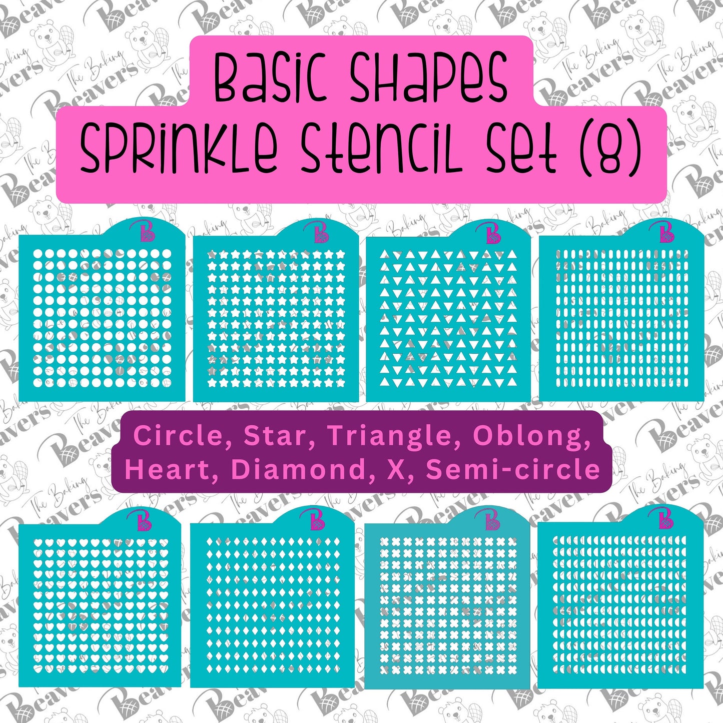 Sprinkle Stencils (basic shapes) Variety Pack - Buy All 8 Designs