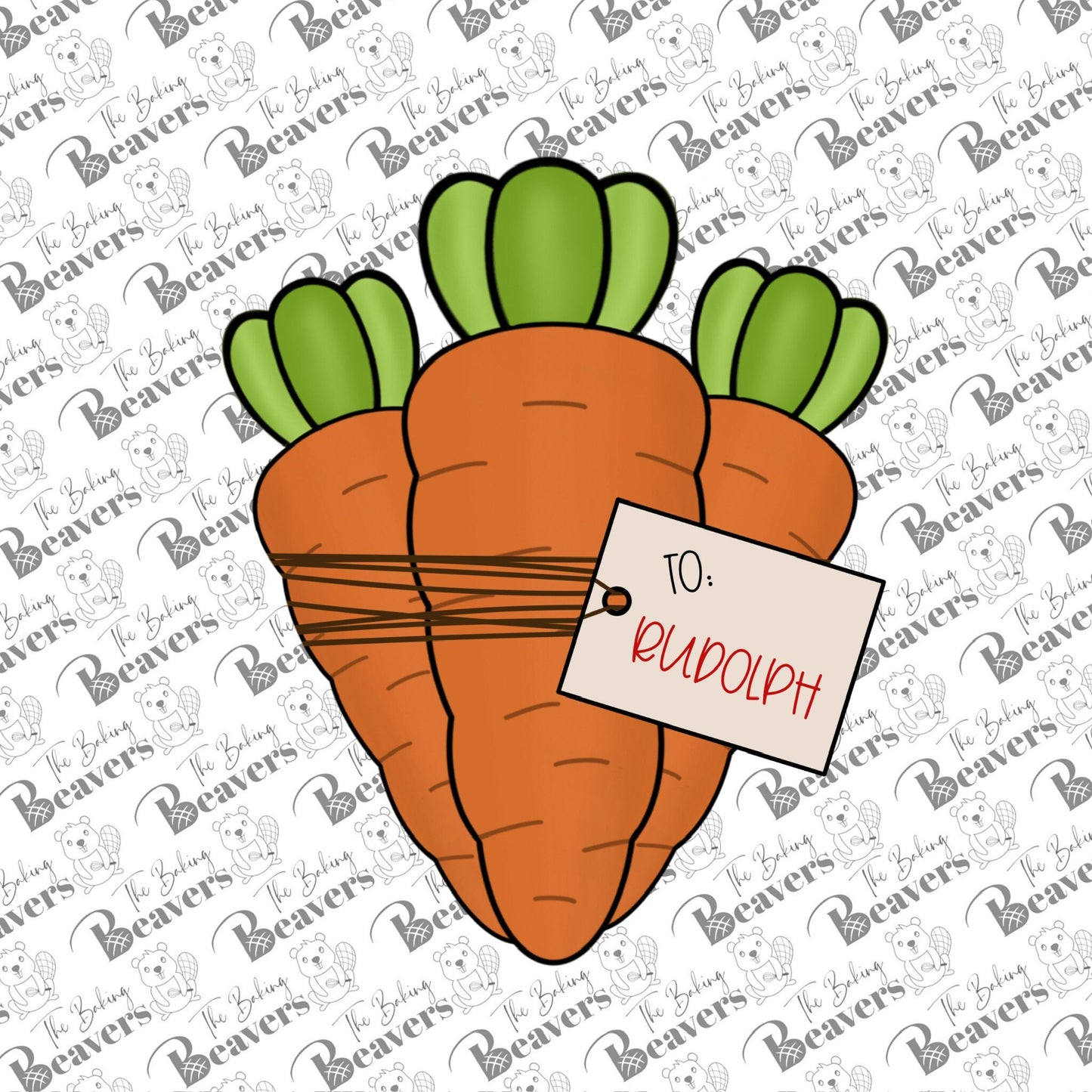 Bunch of Carrots with Note Tag Cookie Cutter