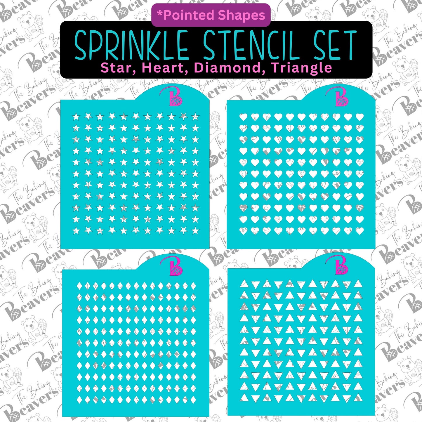 Sprinkle Stencils Pointed Shapes Pack - Buy All 4 Pointed Shape Designs