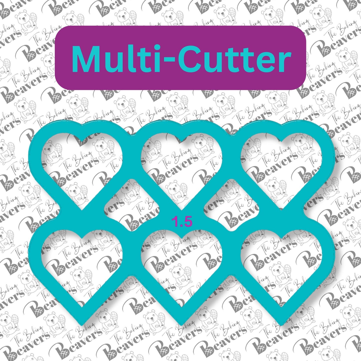 Multi-Heart (Pointed Bottom) Cookie Cutter (Cuts 6 or 12 Hearts at Once)