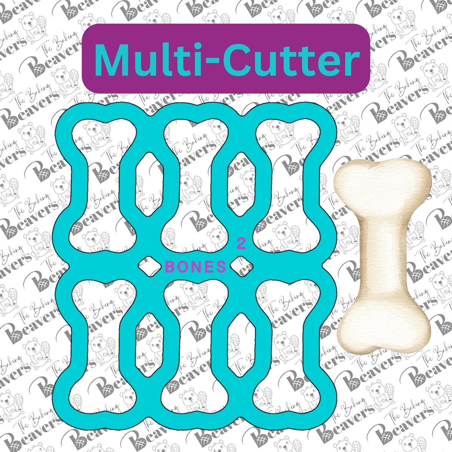 Bones Multi Cookie Cutter (Cuts 6 or 12 bones at Once)