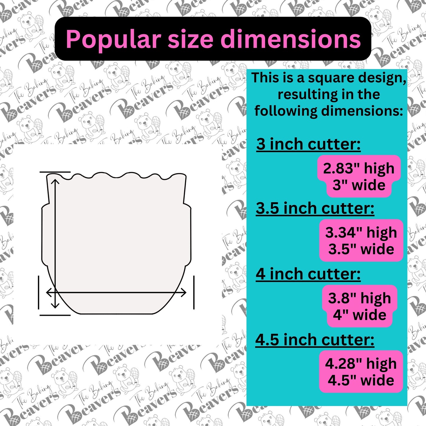 Diaper Cookie Cutter (recommend sizing down)