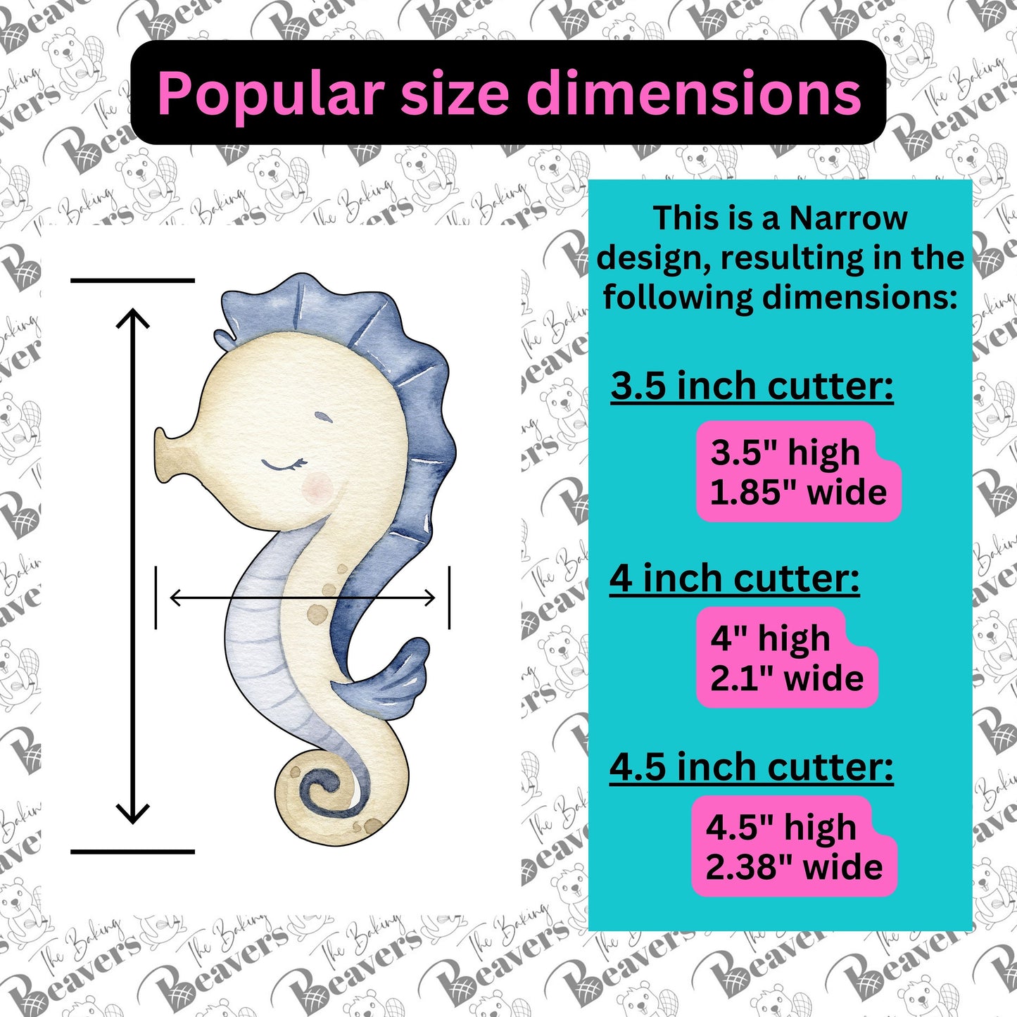 Seahorse with Pointy Spine Cookie Cutter