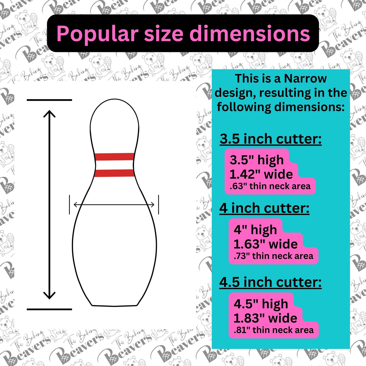 Bowling Pin Cookie Cutter (recommend sizing up)