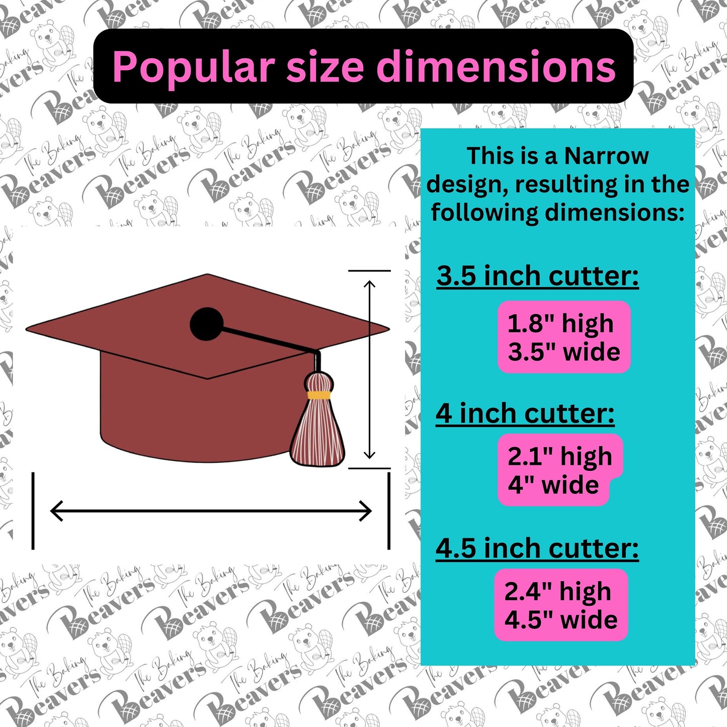 Graduation Cap & Gown Cookie Cutter Set #2 (arms connected)