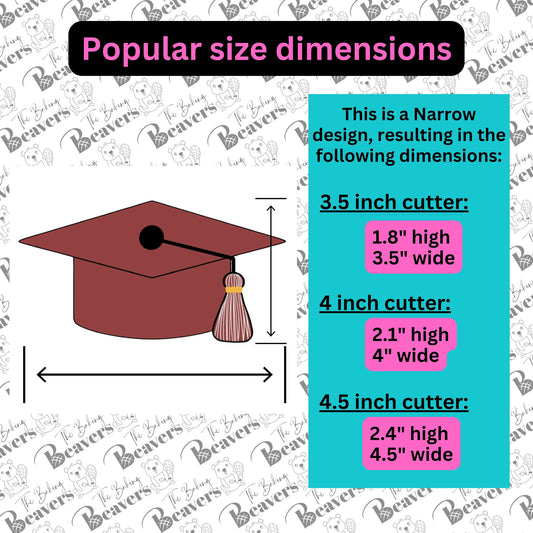 Graduation Cap & Gown Cookie Cutter Set #2 (arms connected)