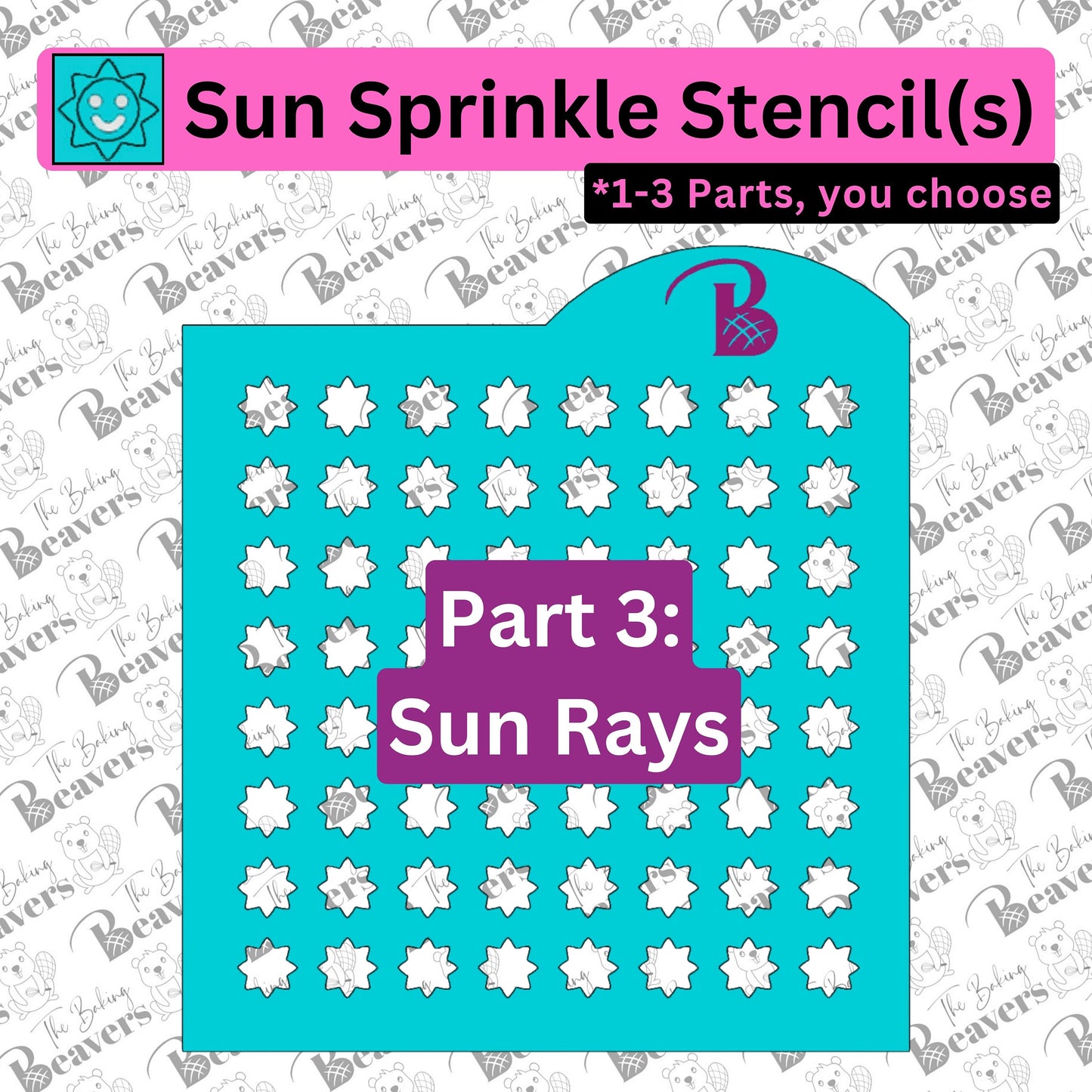 Sun Ray Sprinkle Stencils (1, 2 or 3 part set; You Choose)
