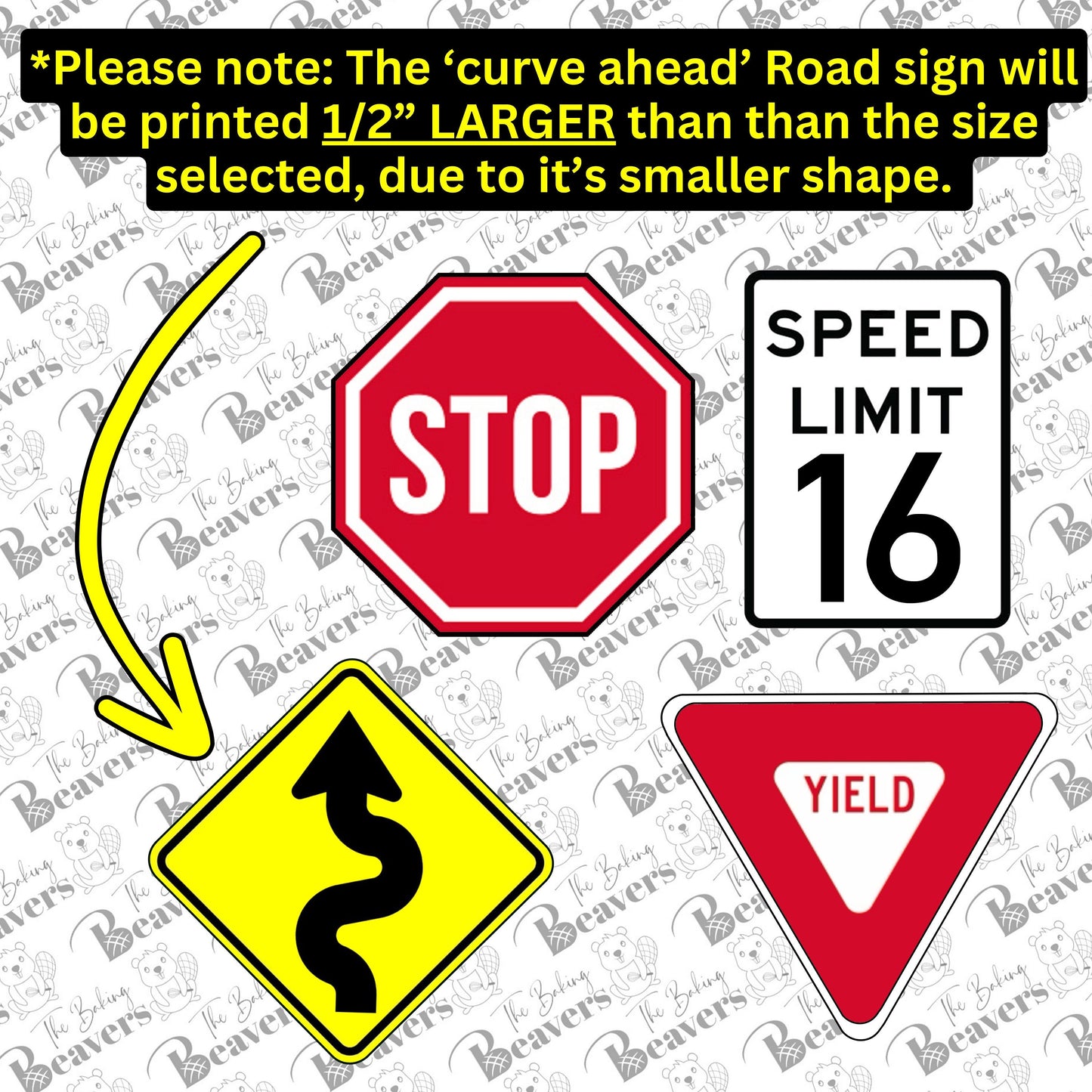 Road Signs - Set of 4 - Cookie Cutters (sizing note in pics)