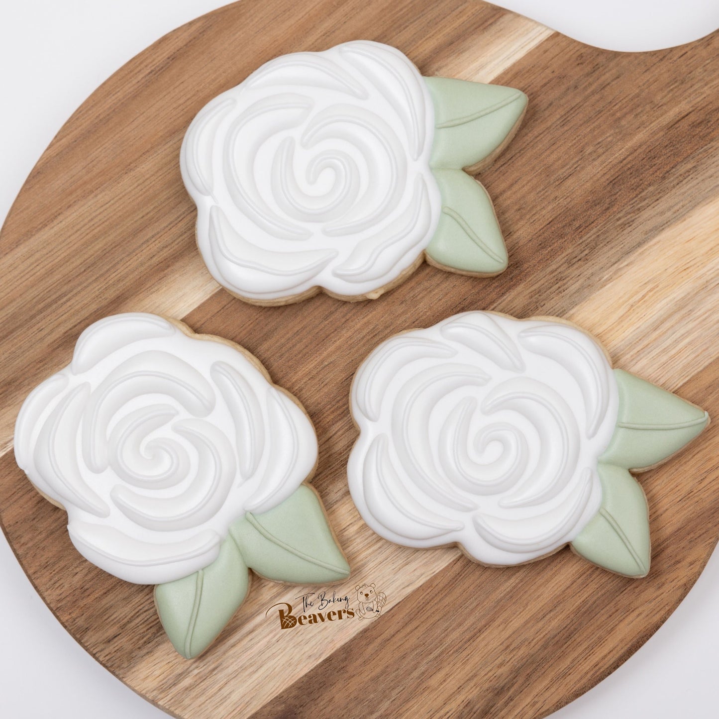Rose and Leaves Cookie Cutter