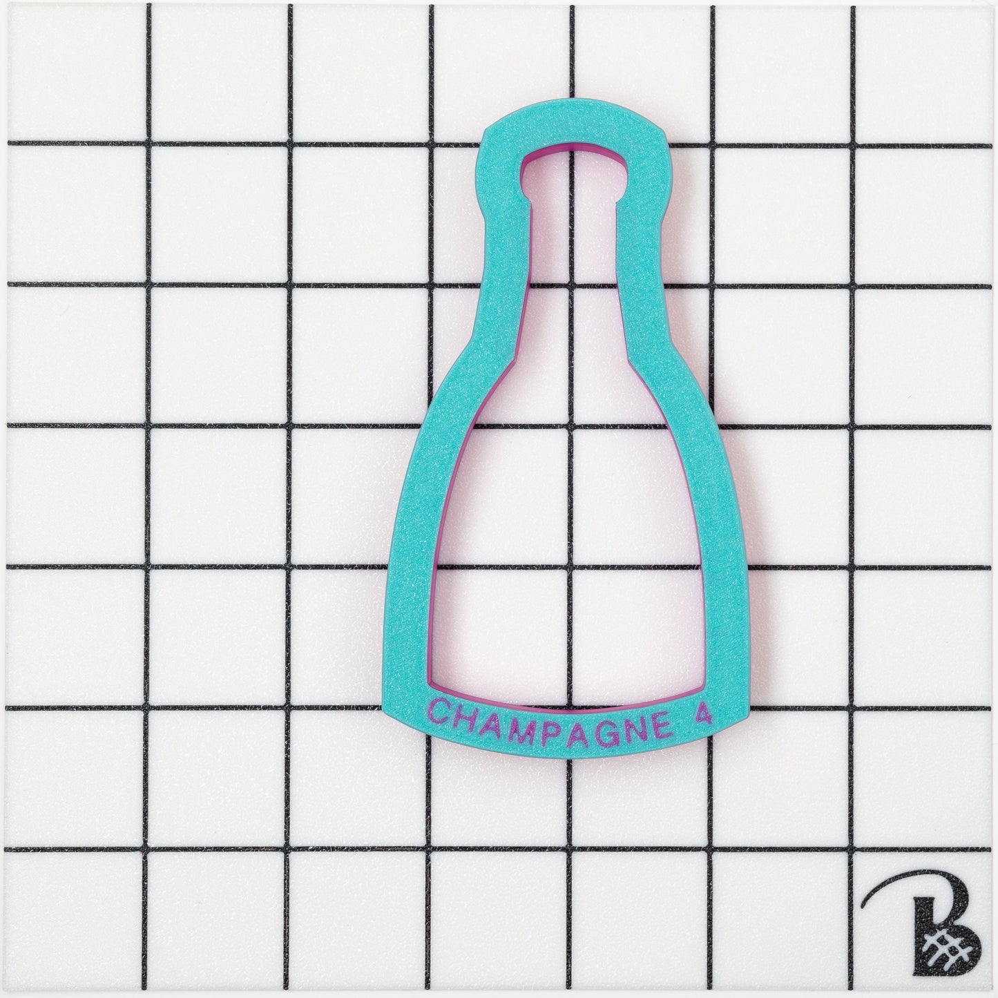 Champagne Bottle Cookie Cutter (recommend sizing up)