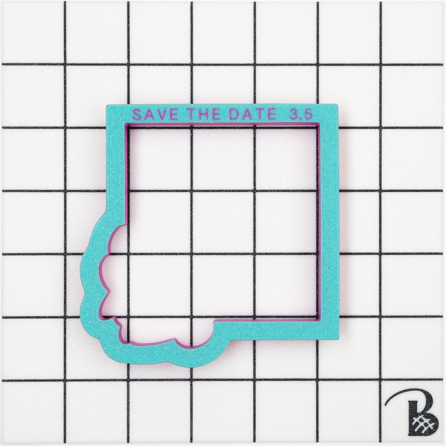 Save The Date Plaque Cookie Cutter (optional Grid Stencil)