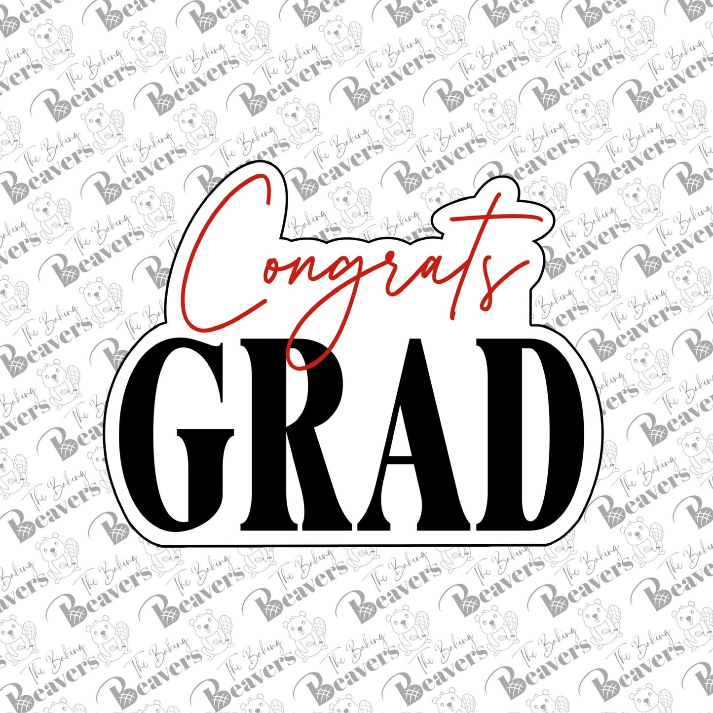 'Congrats Grad' Cookie Cutter (with Option for Stencil)