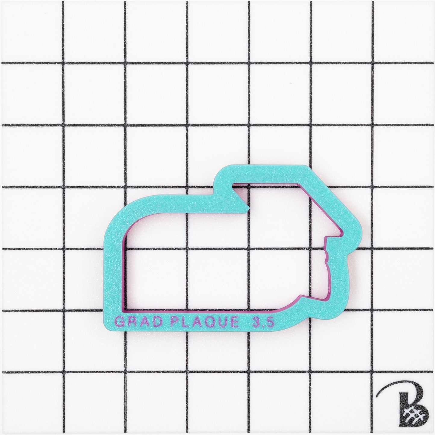 Graduate Name Plaque with Cap Cookie Cutter (recommend sizing up)