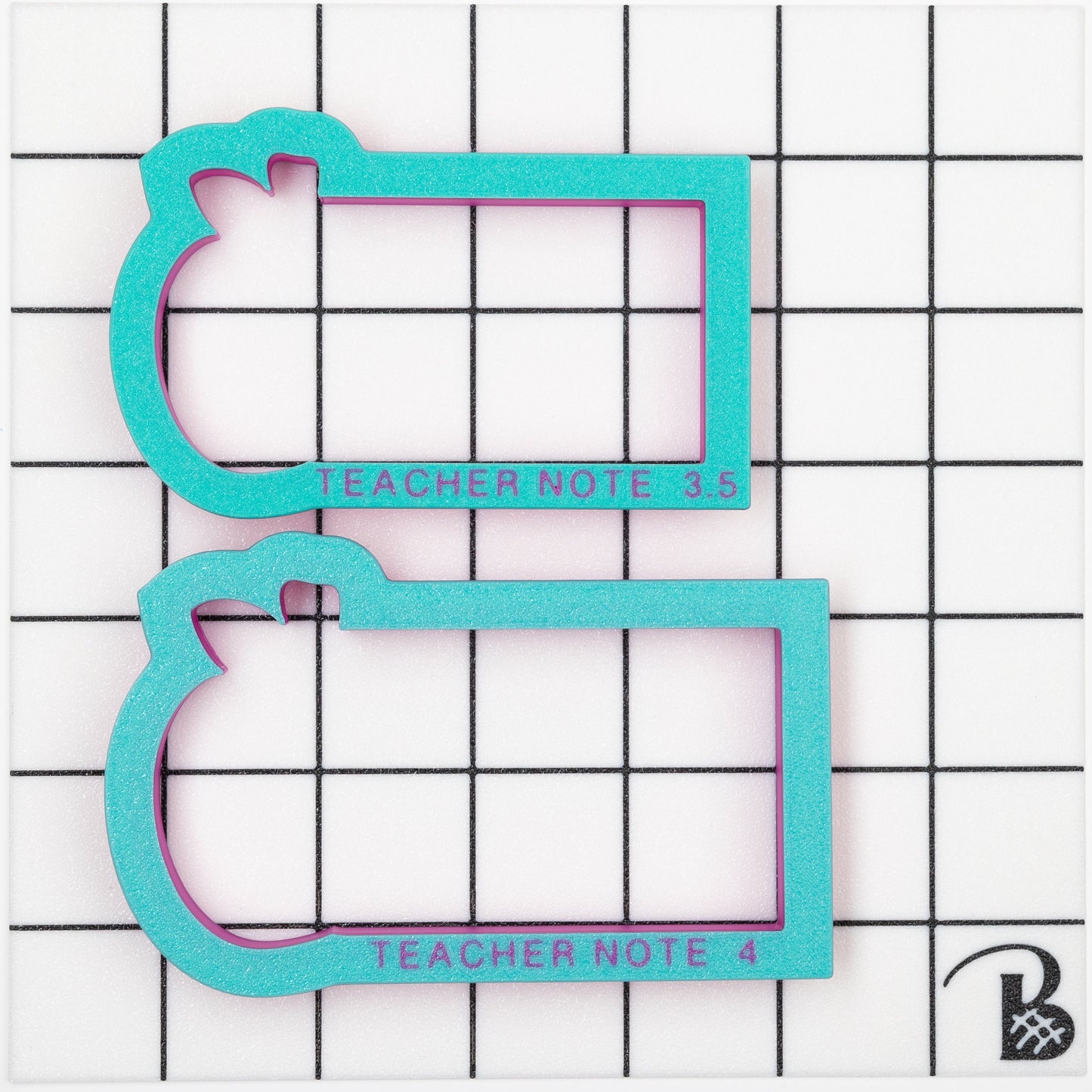 Teacher Note Plaque Cookie Cutter (optional 2 part paper stencil) (recommend sizing UP)