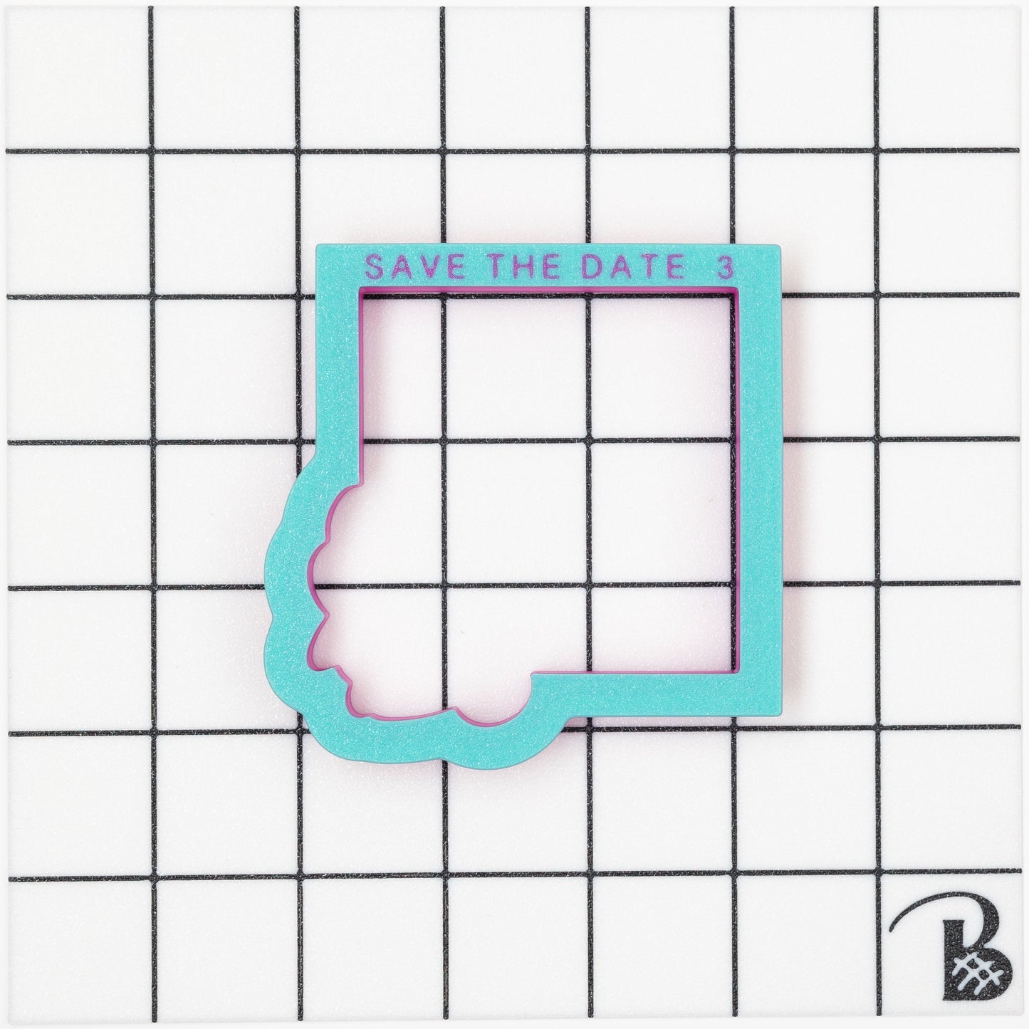 Save The Date Plaque Cookie Cutter (optional Grid Stencil)