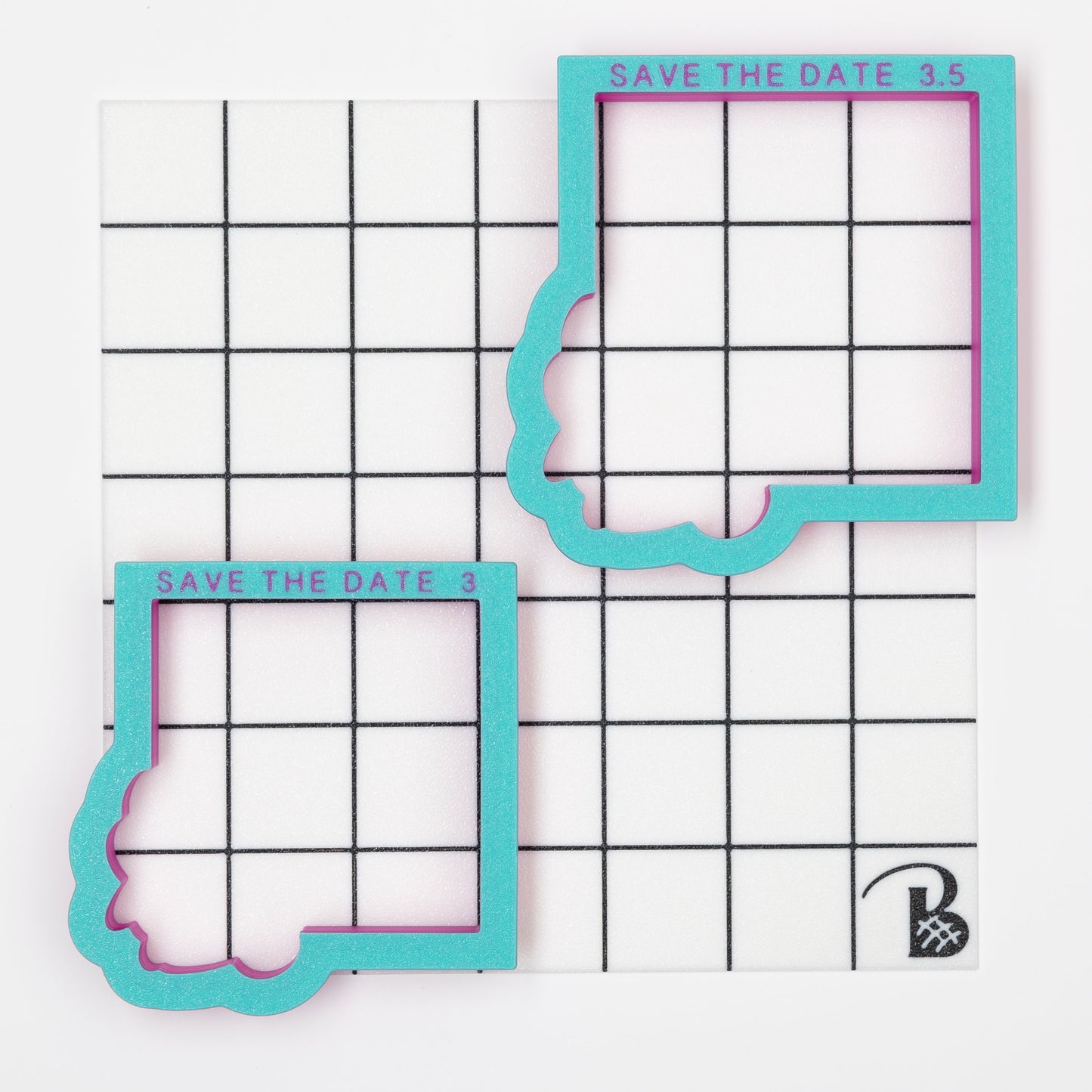Save The Date Plaque Cookie Cutter (optional Grid Stencil)