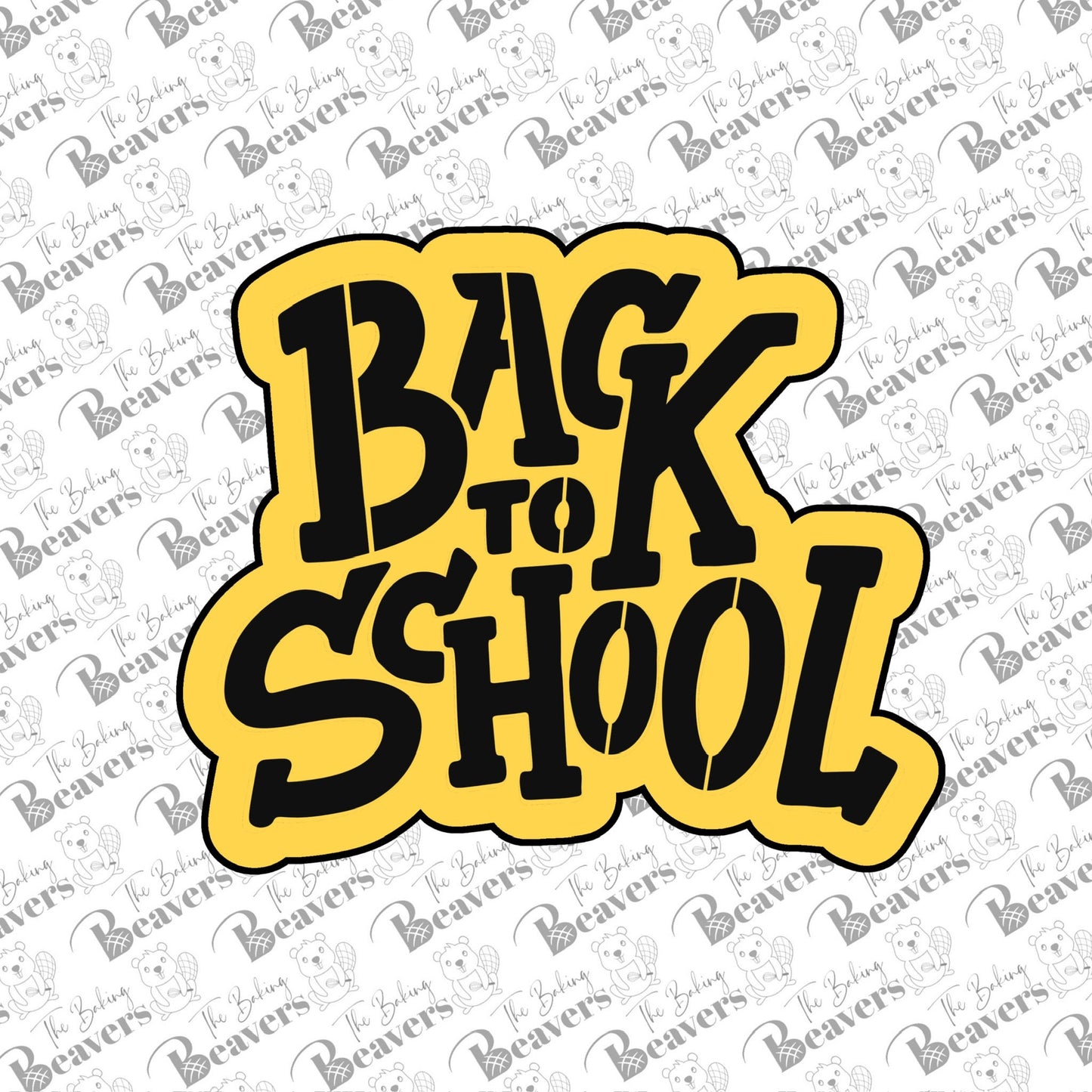 Back to School (text Option 2) Cookie Cutter (optional stencil)