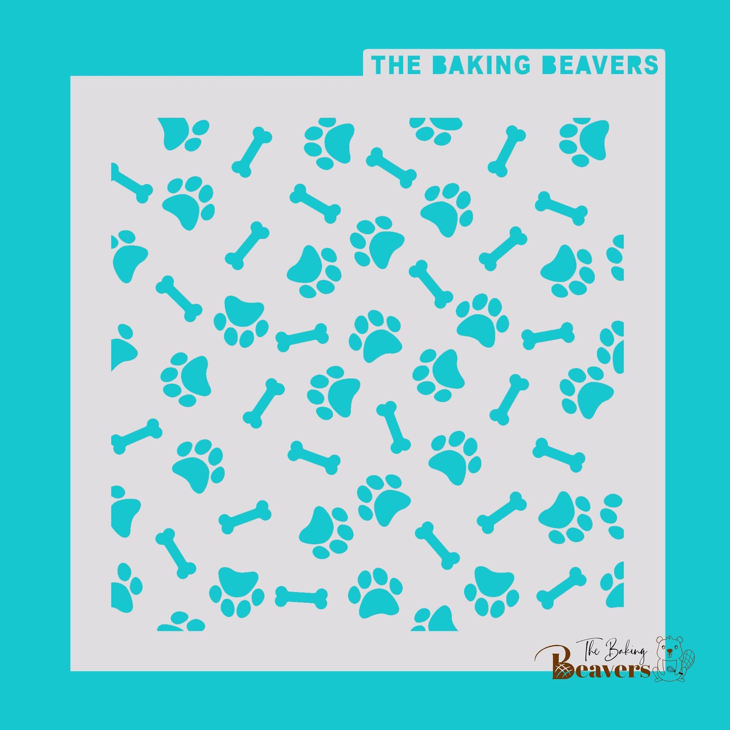 Paw Prints and Bones Stencil
