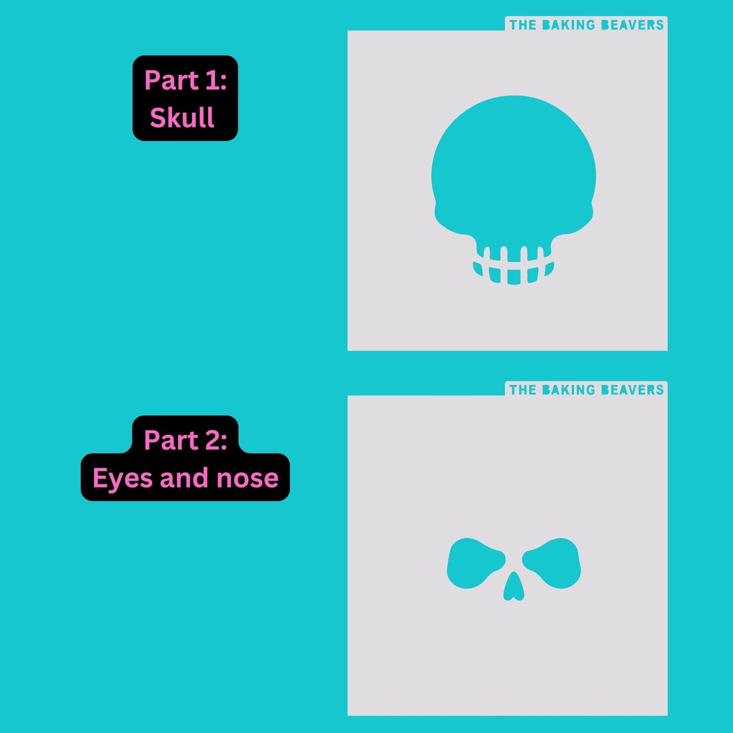 Skull Stencil (2 parts)